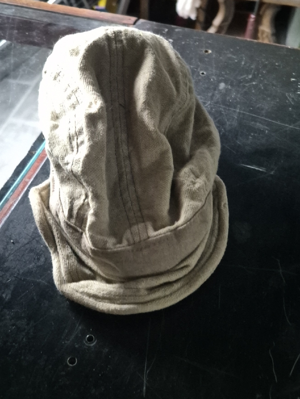 REI Floral Print Cotton Bucket Hat in White and Olive with Yellow Accents